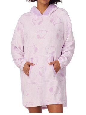 Snoopy Print Womens Plush Hooded Lounger
